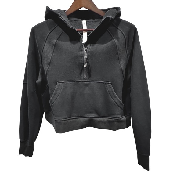 Lululemon Scuba Oversized Cropped Half Zip Hoodie Logo Athleisure M L Flawless - Picture 2 of 13